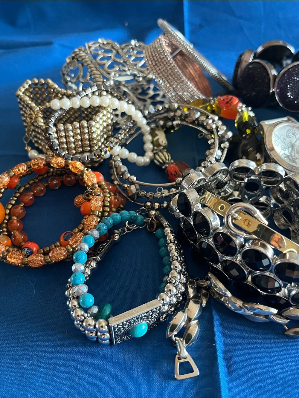 Bundle of Bracelets - Mixed Beaded and Metal Women's Bracelet Stack